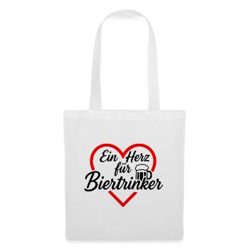 T-shirt « Un cœur pour les buveurs de bière » - Sac en tissu - blanc - Devant
