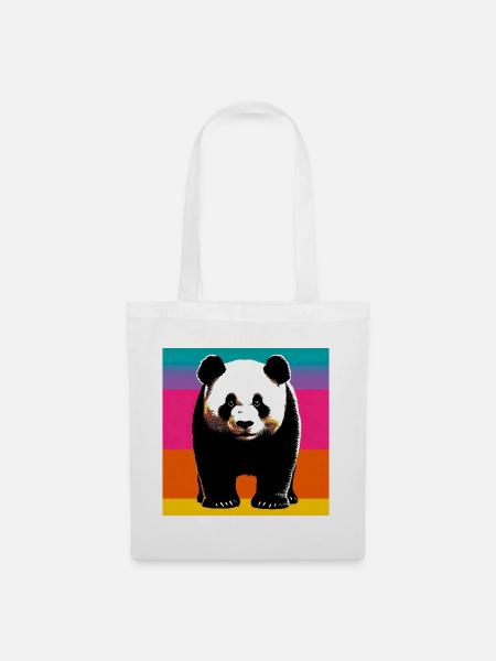 Panda - Stoffbeutel - Weiß