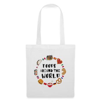Nourriture du monde entier - Sac en tissu - blanc - Devant