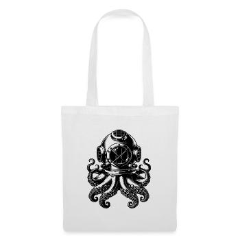 Kraken in diving helmet in vintage look - Tote Bag - white - Front