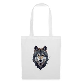 Loup géométrique - Sac en tissu - blanc - Devant