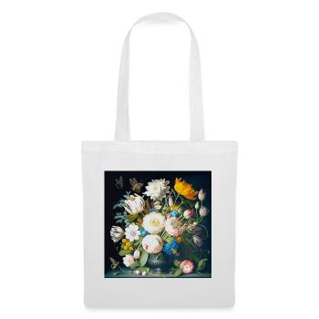 Bouquet de papillons baroque flamand - Sac en tissu - blanc - Devant