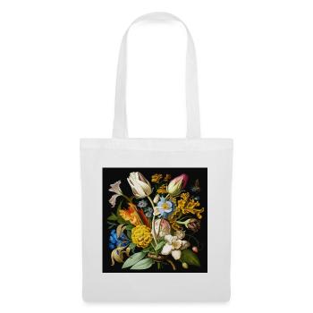 Blumenbouquet mit vielfältigen Blüten und Farben - Stoffbeutel - Weiß - Vorne