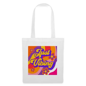 Just_vibing - Stoffbeutel - Weiß - Vorne