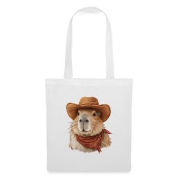 Chapeau de cow-boy Cool Capybara - Sac en tissu - blanc - Devant