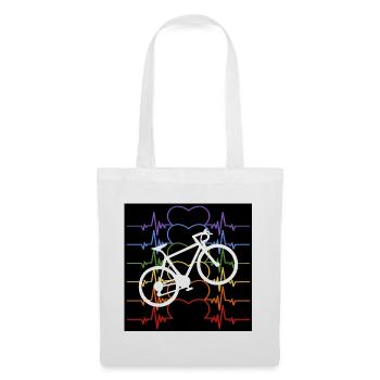 HEARTBEAT CYCLIST BICYCLE RAINBOW COLORS - Tote Bag - white - Front