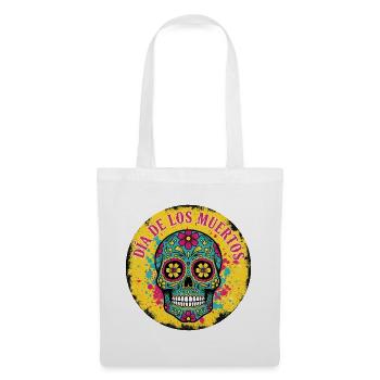 Skull Dia de los Muertos Cracked Edition - Stoffbeutel - Weiß - Vorne