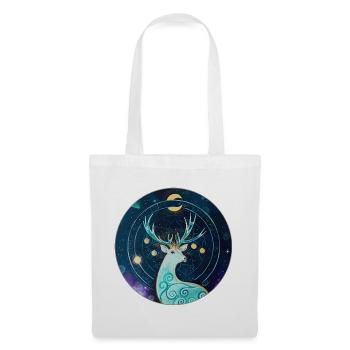 Mystical deer in the starry sky - Tote Bag - white - Front