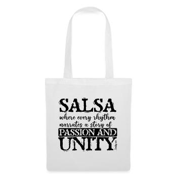 Kubanisches Salsa Rhythmus und Leidenschaft T-Shirt - Stoffbeutel - Weiß - Vorne