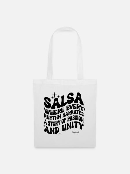 Kubanisches Salsa Tanz Liebhaber T-Shirt - Stoffbeutel - Weiß