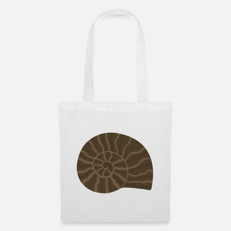 Elegantes Ammonit Fossil Muster Design - Stoffbeutel - Weiß