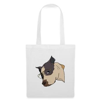 Chien élégant avec des lunettes dorées - Sac en tissu - blanc - Devant