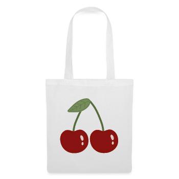 Illustration de cerise jumelle - Sac en tissu - blanc - Devant