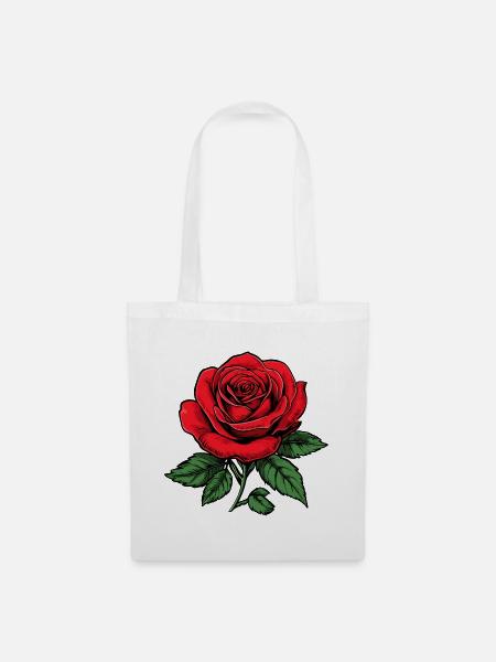 Rose - Stoffbeutel - Weiß