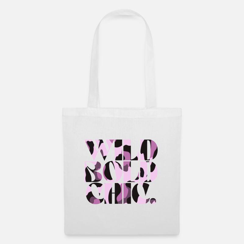 Wild Bold Chic Camo Typography - Tote Bag - white