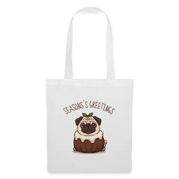 Cartoon Pug as Spice Cake – Season's Greetings - Tote Bag - white - Front