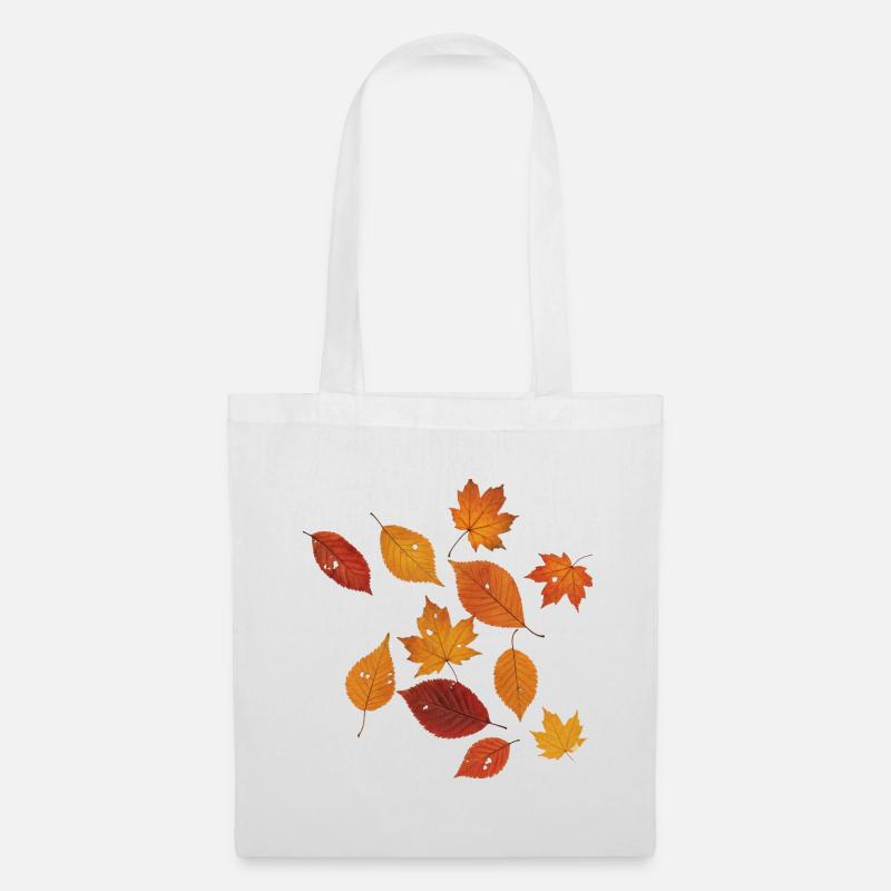 Herbstblätter ohne Rand - Stoffbeutel - Weiß