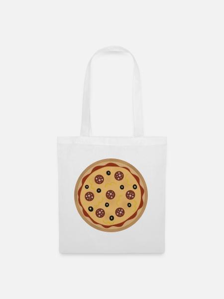 Peperoni-Pizza - Stoffbeutel - Weiß