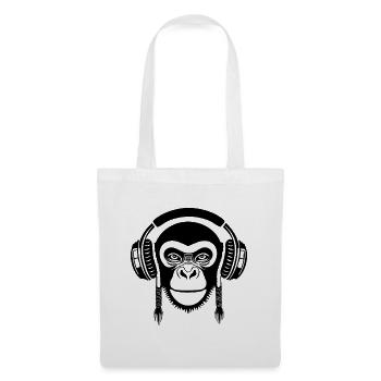 Stereoliebhaber Affenkopf Dual Kanal Edition Shirt - Stoffbeutel - Weiß - Vorne