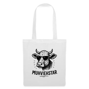 Muhviehstar – Lustiges Kuh T-Shirt Motiv - Stoffbeutel - Weiß - Vorne