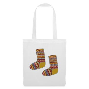 Colorful Fair Isle Patterned Socks - Tote Bag - white - Front