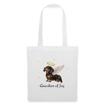 Gardien de la joie – Ange teckel - Sac en tissu - blanc - Devant