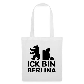 Ick bin Berlina | Berliner Bär & Mauer Spruch - Stoffbeutel - Weiß - Vorne