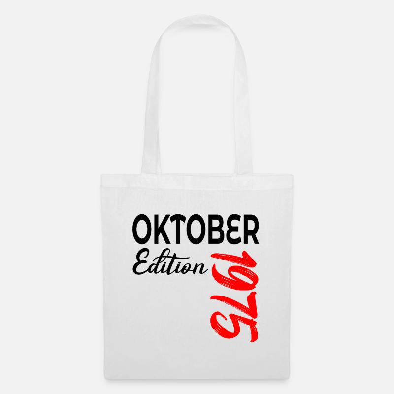 51. GEBURTSTAG 1975 OKTOBER - Stoffbeutel - Weiß