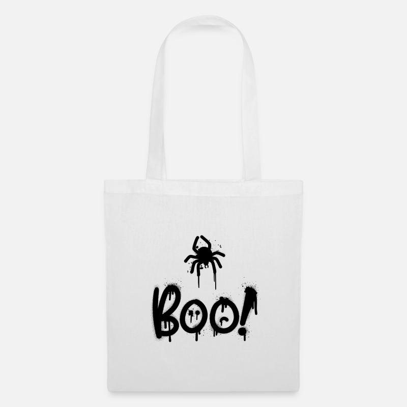 Black composition with spider painted with sprey - Tote Bag - white