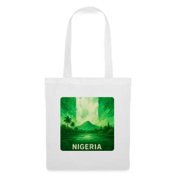 Nigeria Landschaft Flaggen Design - Stoffbeutel - Weiß - Vorne