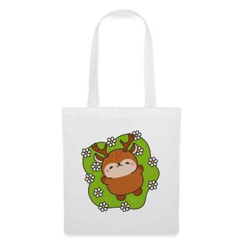 Cerf joyeux parmi les pâquerettes - Sac en tissu - blanc - Devant