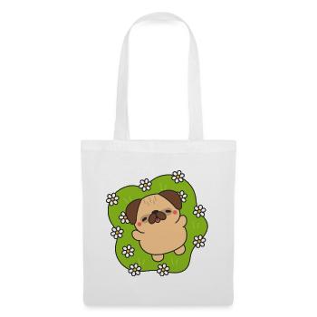 Carlin en Fleurs Joyeux - Sac en tissu - blanc - Devant