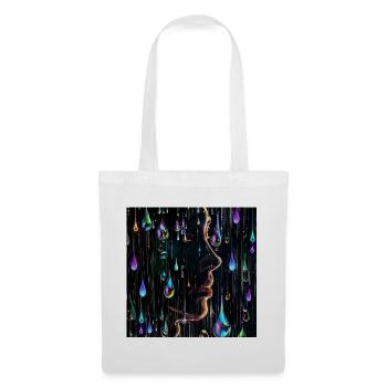 Neon Rain Portrait with Droplets - Tote Bag - white - Front
