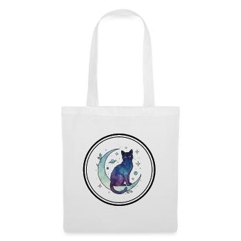 Moon Cat Galaxy Watercolor - Tote Bag - white - Front