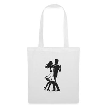 Dancing Couple - Cool Silhouette Logo - Tote Bag - white - Front