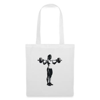 Female Bodybuilder - Cool Silhouette Logo - Tote Bag - white - Front