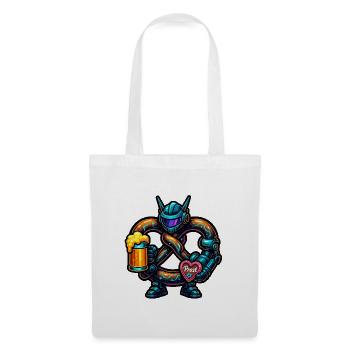 Cyber Pretzel with Beer and Heart Design - Tote Bag - white - Front