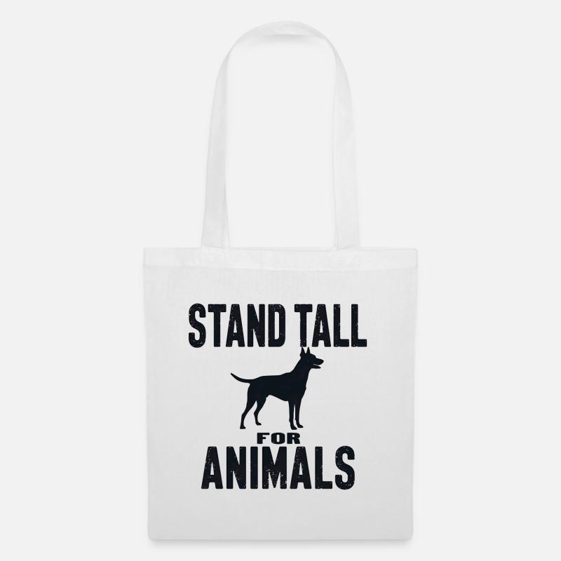 Stand Tall for Animals Hund Silhouette - Stoffbeutel - Weiß