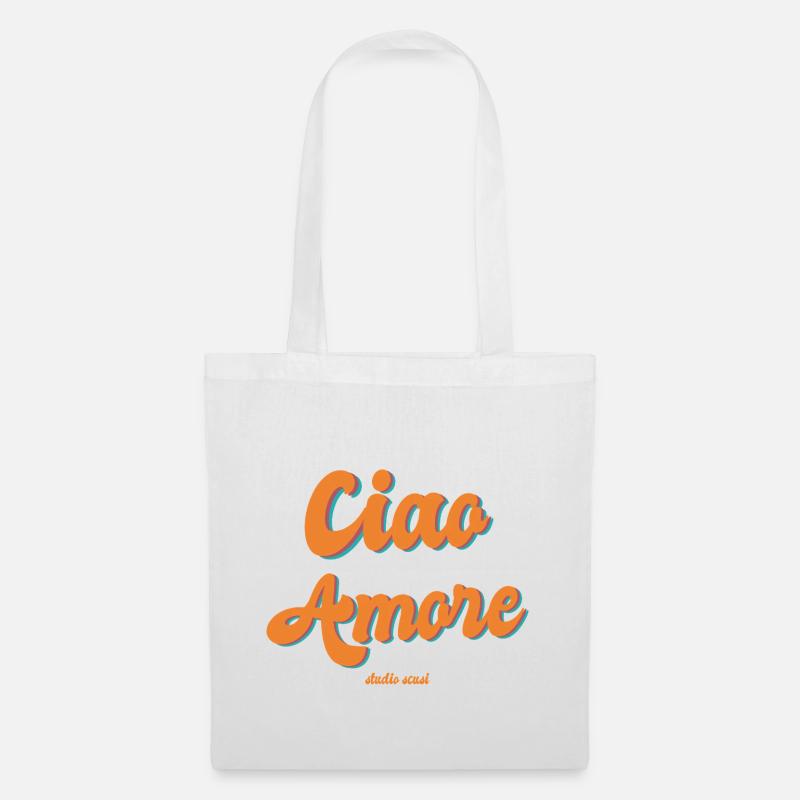 Ciao Amore Retro Typografie - Stoffbeutel - Weiß