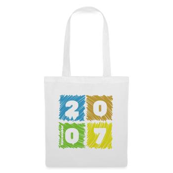 18. Geburtstag Farbige Patches depuis 11/2007 - Sac en tissu - blanc - Devant