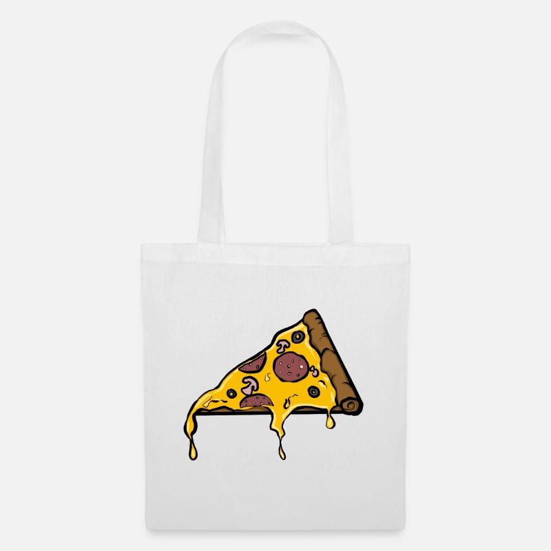 Schmelzende Peperoni Pizza Slice Illustration - Stoffbeutel - Weiß
