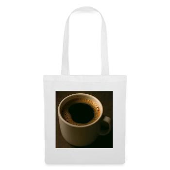 Eine Tasse schwarzer Kaffee - Stoffbeutel - Weiß - Vorne