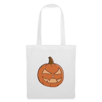Mitternächtliches Jack-O-Lantern-Grinsen - Stoffbeutel - Weiß - Vorne