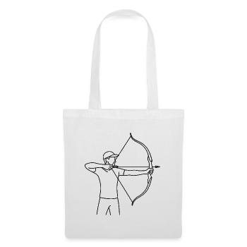 Croquis d’Archer – Motif sportif minimaliste - Sac en tissu - blanc - Devant