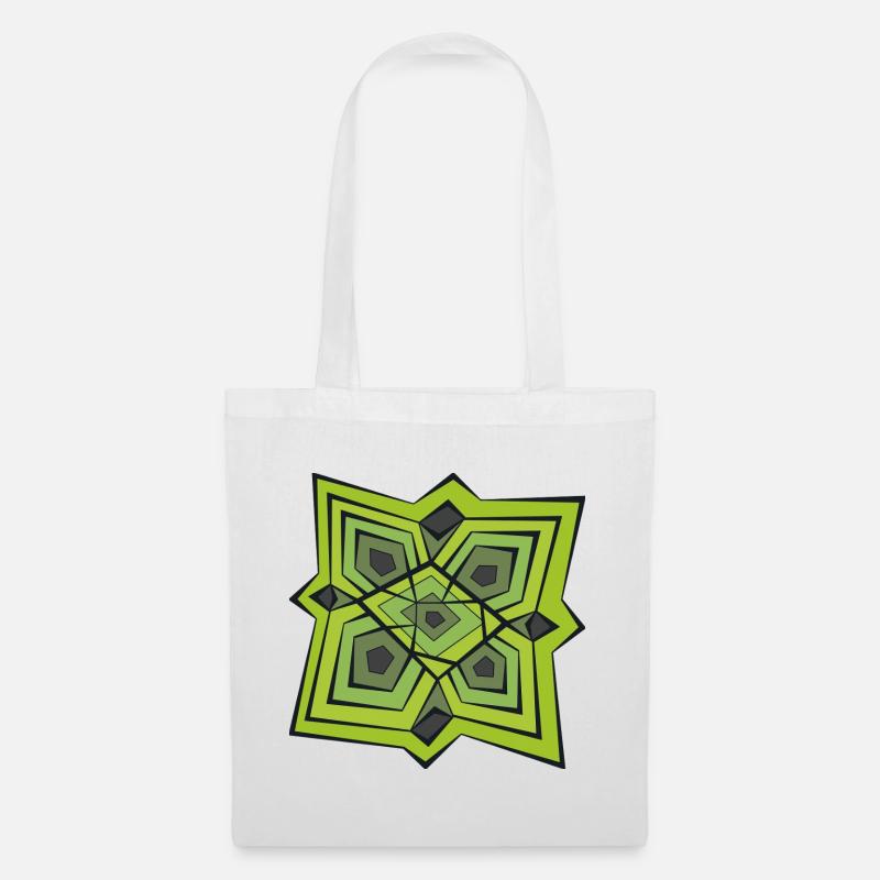 Green Mandala Geometry - Tote Bag - white