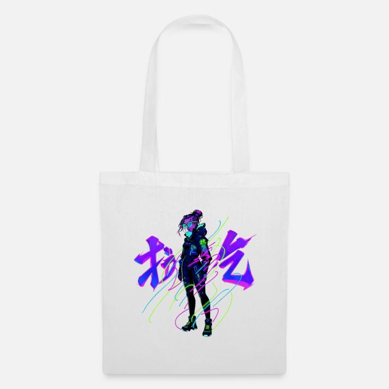 Neon_Tech_Streetwear - Stoffbeutel - Weiß