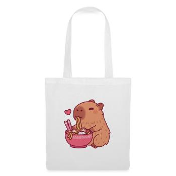 Süßes Capybara liebt es, Ramen-Nudeln zu essen - Stoffbeutel - Weiß - Vorne