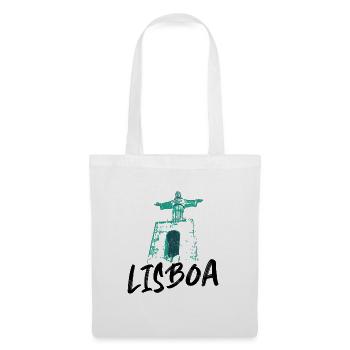 Christ-Roi à Lisbonne illustration bleue - Sac en tissu - blanc - Devant