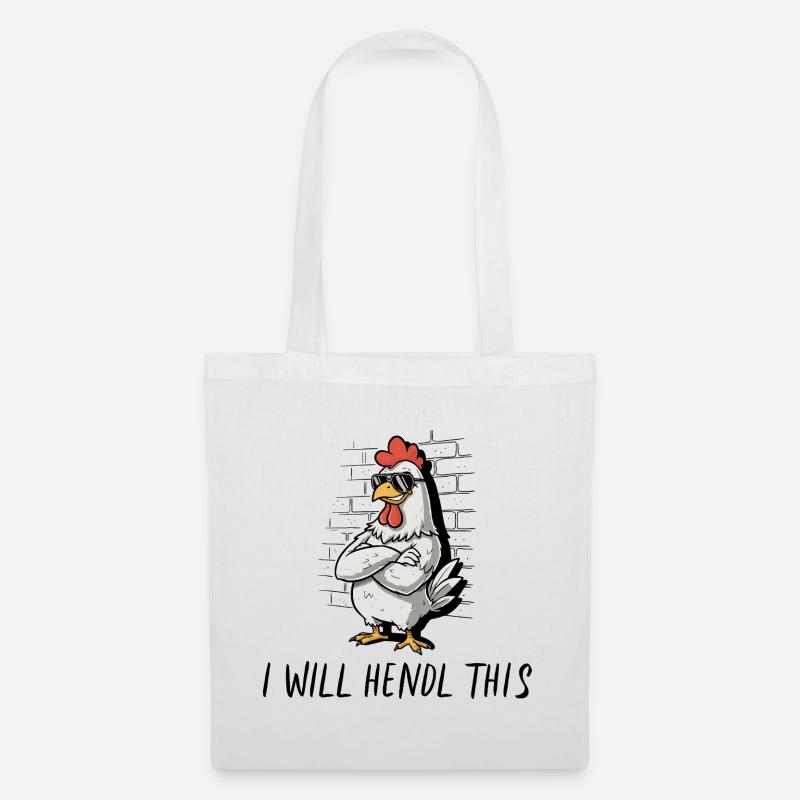 Cooles Huhn mit Sonnenbrille , I Will Hendl This - Stoffbeutel - Weiß