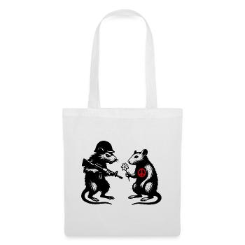 Guerre et Paix | Rats Banksy Street Art Style - Sac en tissu - blanc - Devant